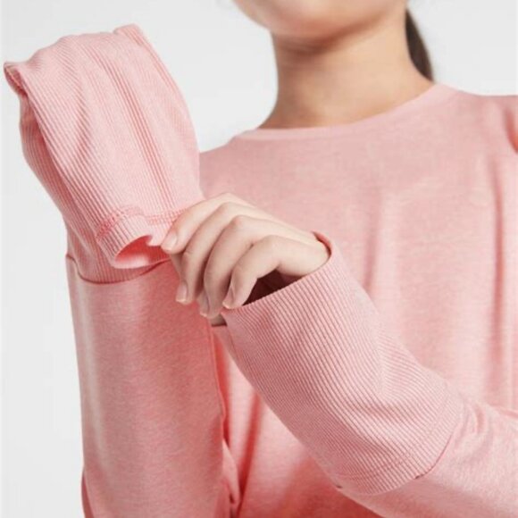 Athleta Girl Uptempo Top Pink XL 14 Sweatshirt Long Sleeve NWT NEW - Picture 6 of 10